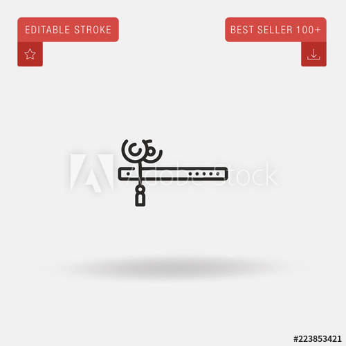 500x500 Outline Flute Icon Isolated On Grey Background Line Pictogram