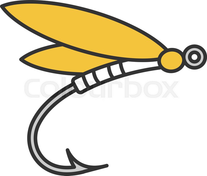 800x680 Fly Fishing Color Icon Insect Bait Stock Vector Colourbox