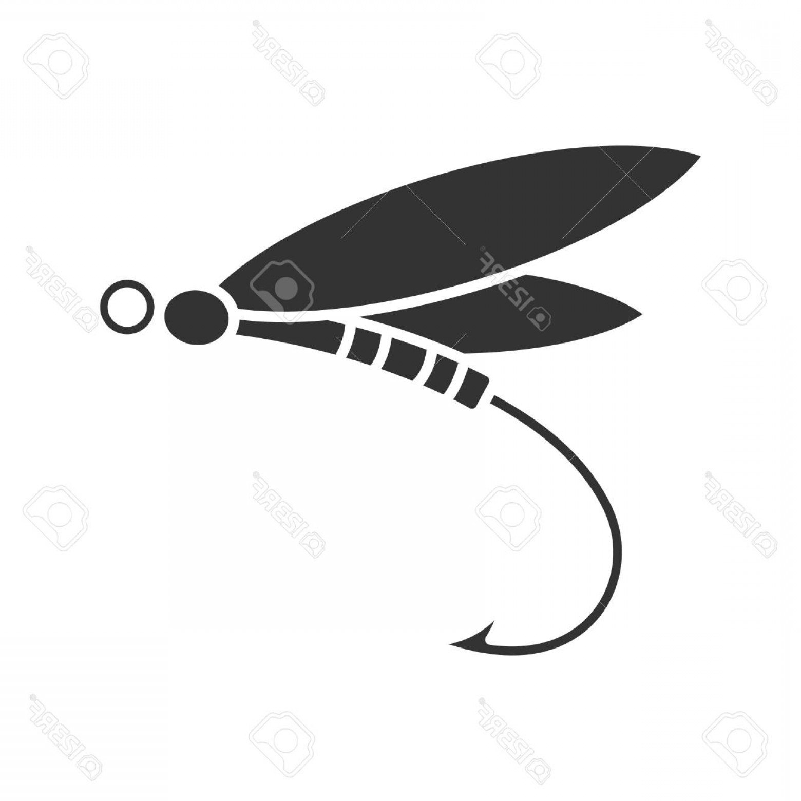 1560x1560 Photostock Vector Fly Fishing Glyph Icon Insect Bait Dragonfly