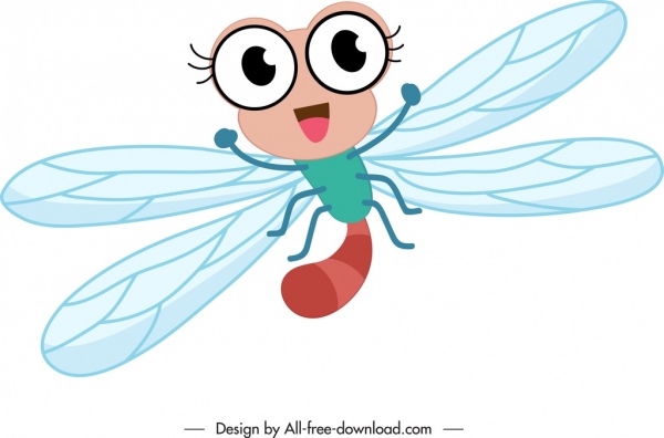 600x396 Fly Icon Cute Stylized Cartoon Character Sketch Free Vector