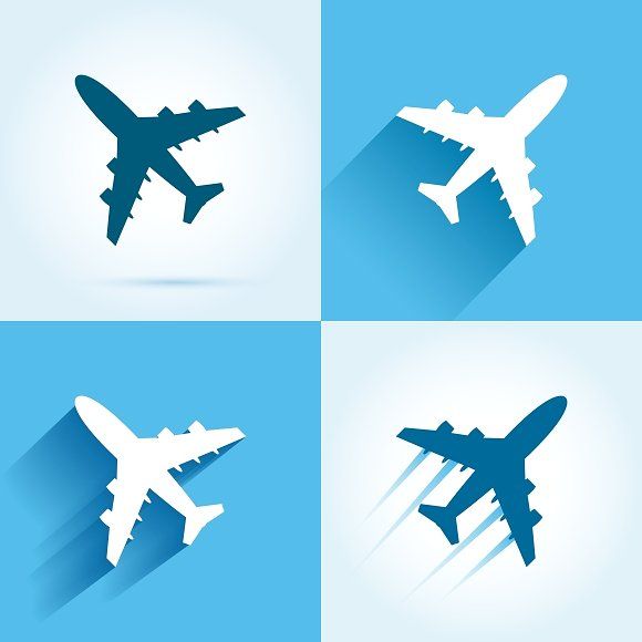 580x580 Plane Icons Set