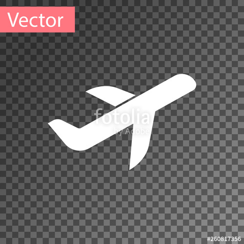 500x500 White Plane Icon Isolated On Transparent Background Flying