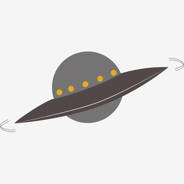 640x640 Flat Wind Gray Cartoon Flying Saucer Icon, Ufo, Cartoon, Gray Png