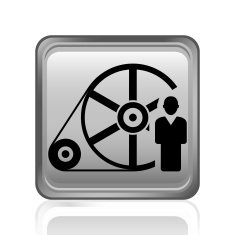 235x235 Flywheel Icon On A Square Button