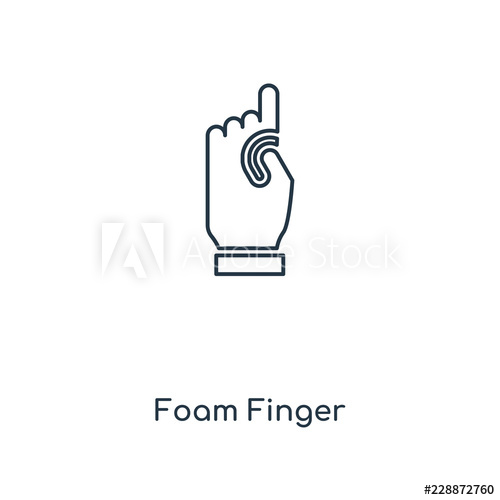 500x500 Foam Finger Concept Line Icon Linear Foam Finger Concept Outline