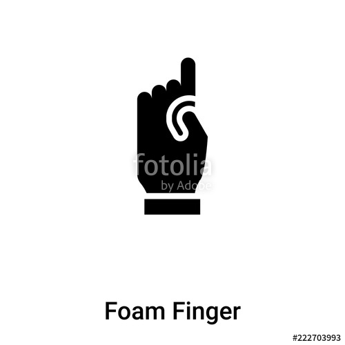 500x500 Foam Finger Icon Vector Isolated On White Background, Logo Concept