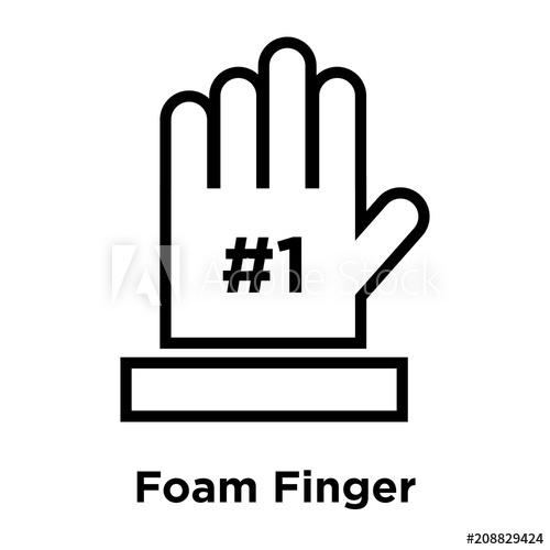 500x500 Foam Finger Icon Vector Sign And Symbol Isolated On White