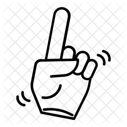 256x256 Foam Finger Icon Of Line Style