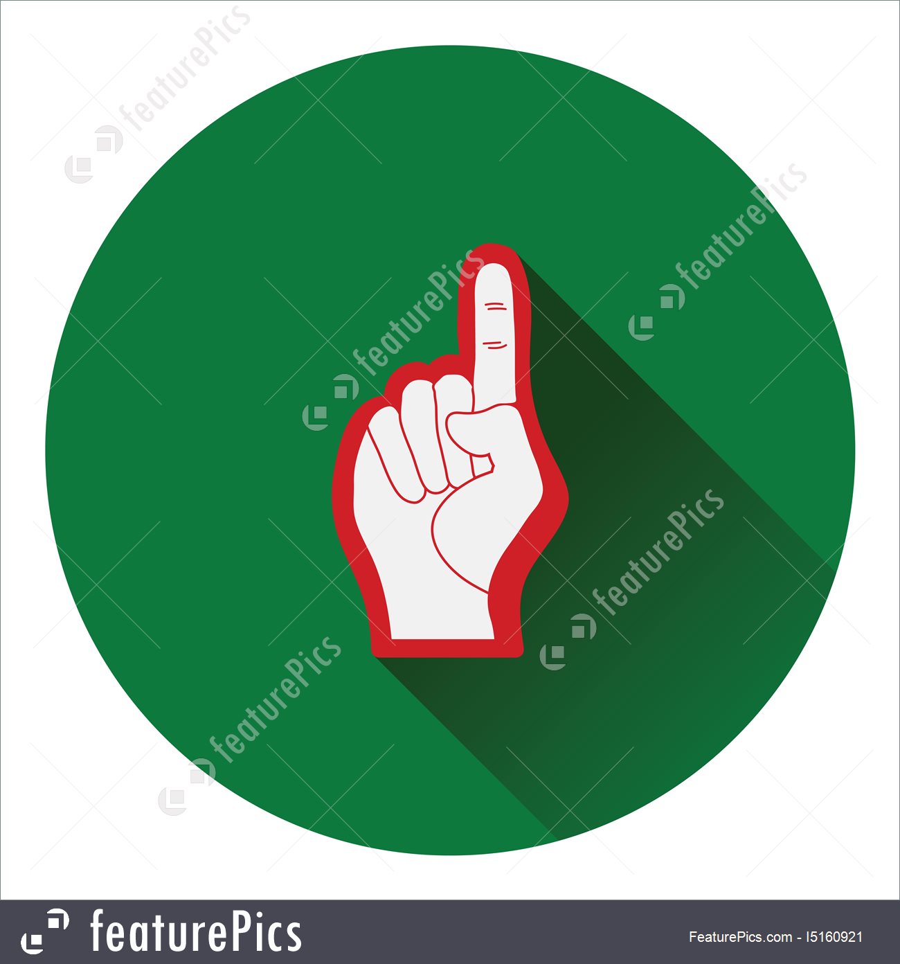 1300x1392 American Football Foam Finger Icon Stock Illustration