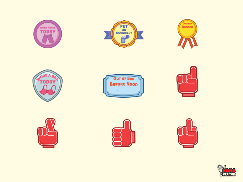 800x600 Badges And Foam Finger Icon Collection