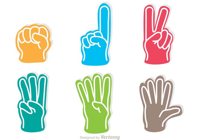 700x490 Colorful Foam Finger Icons Vectors Free Icon Packs Ui Download