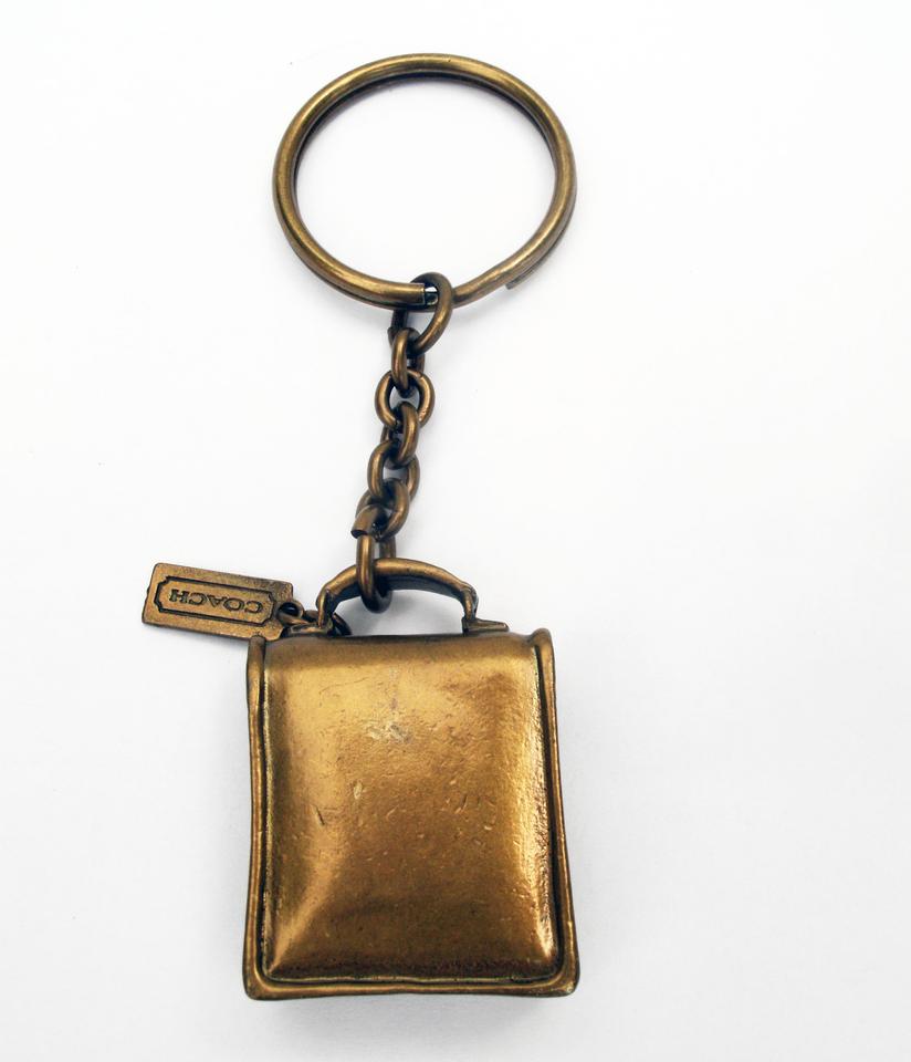 824x960 Coach Antiqued Brass Icon Station Bag Key Fob Vintage Purse