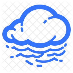 256x256 Cloud, With, Fog, Cloudy, Foggy, Weather, Forecast Icon Of Line