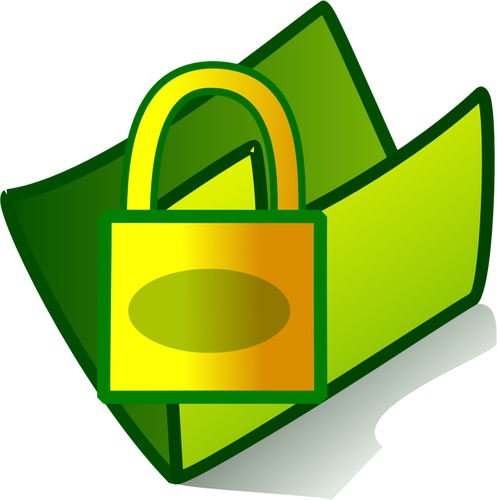 497x500 Vector Graphics Of Locked Pc Folder Icon