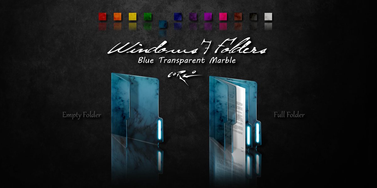 1200x600 Transparent Windows Folder Icons With Marble Like Effect
