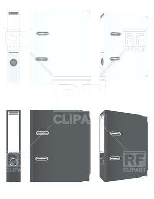 311x400 White Folders Black And Office Vector Image Illustration