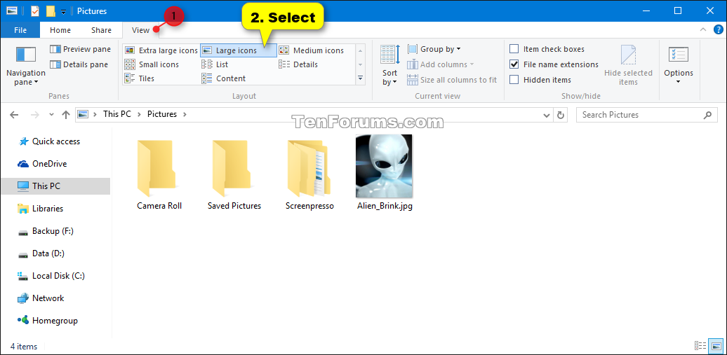 1036x507 Change Folder View Layout In Windows Tutorials