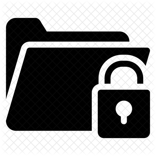 512x512 Folder Lock Icon Of Glyph Style
