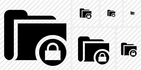 580x290 Folder Lock Icon Symbol Black Professional Stock Icon And Free