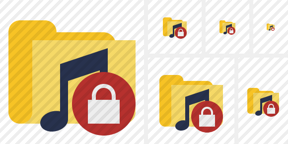 580x290 Folder Music Lock Icon Flat Professional Stock Icon And Free