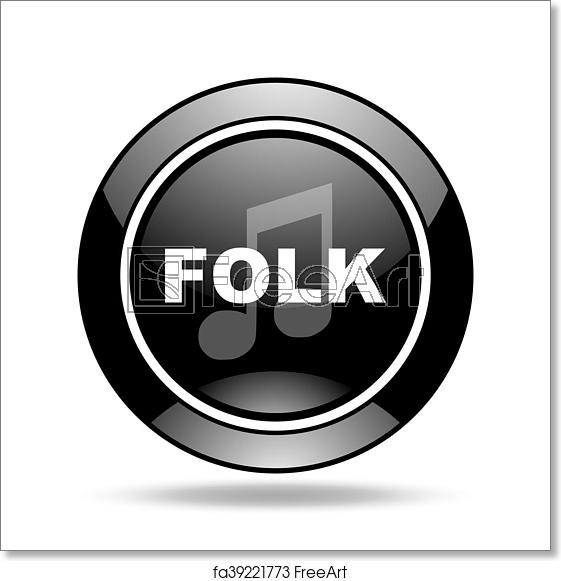 561x581 Free Art Print Of Folk Music Black Glossy Icon Freeart