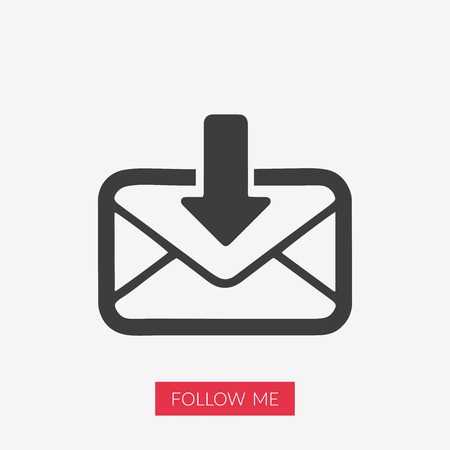 450x450 Envelope Vector, Email Icon Illustration With Follow Me Text