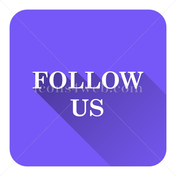 600x600 Follow Us Flat Icon With Long Shadow Vector