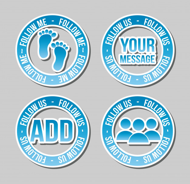 626x608 Follow Us Icon With Footprints Vector Illustration Vector