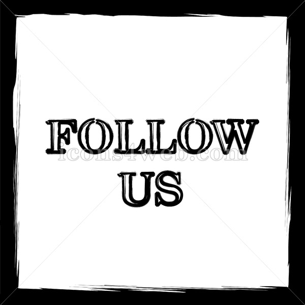 600x600 Follow Us Sketch Icon