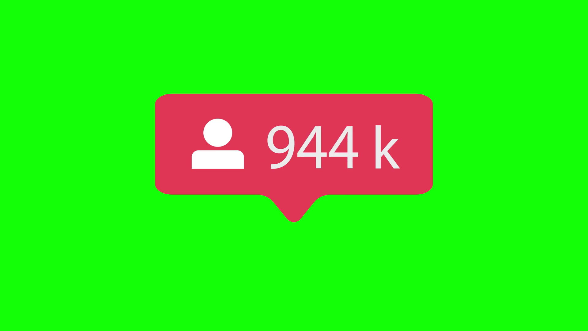 1920x1080 Follower Icon On Green Chroma Key Background Followers Counting