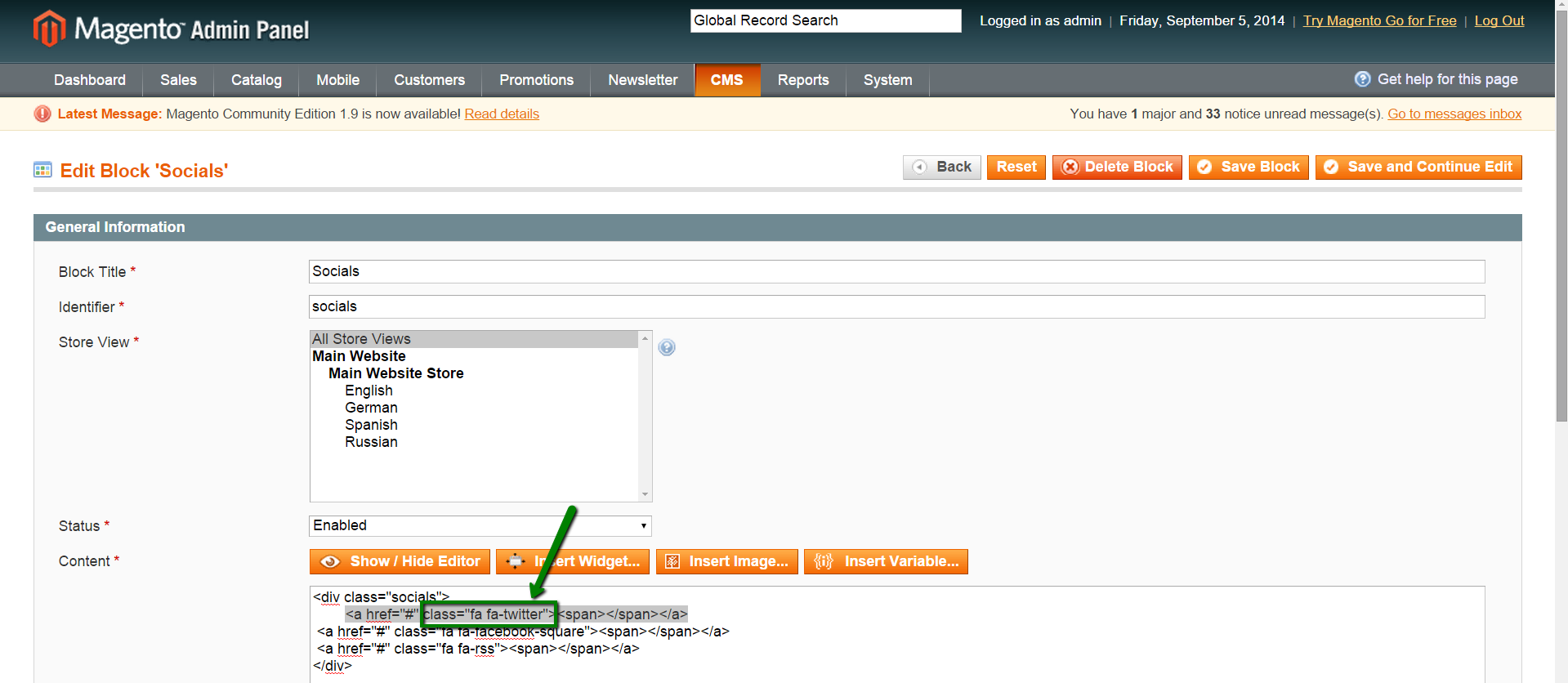 1919x836 Magento How To Work With Font Awesome Social Icons Block