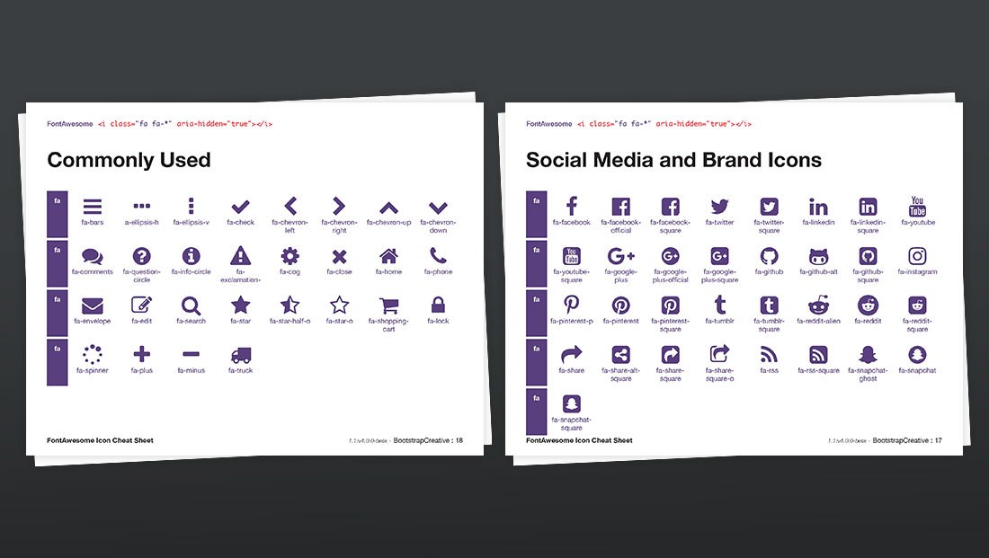 Font Awesome And Glyphicons Comparison Cheat Sheet Bootstrapcreative 1100x621 Font Awesome And Glyphicons Comparison Cheat Sheet Bootstrapcreative