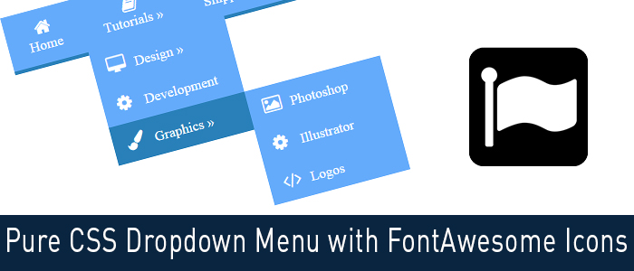 700x300 Pure Css Dropdown Menu With Fontawesome Icons
