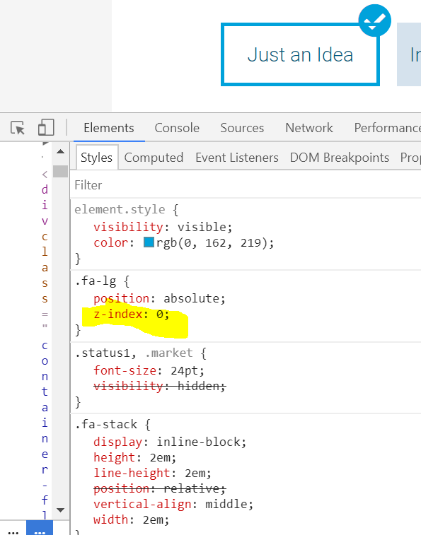 595x757 Z Index With Font Awesome Icons Is Not Working
