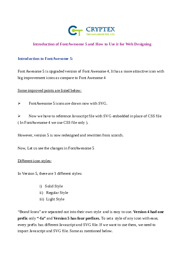 595x842 Pdf Introduction Of Fontawesome And How To Use It For Web