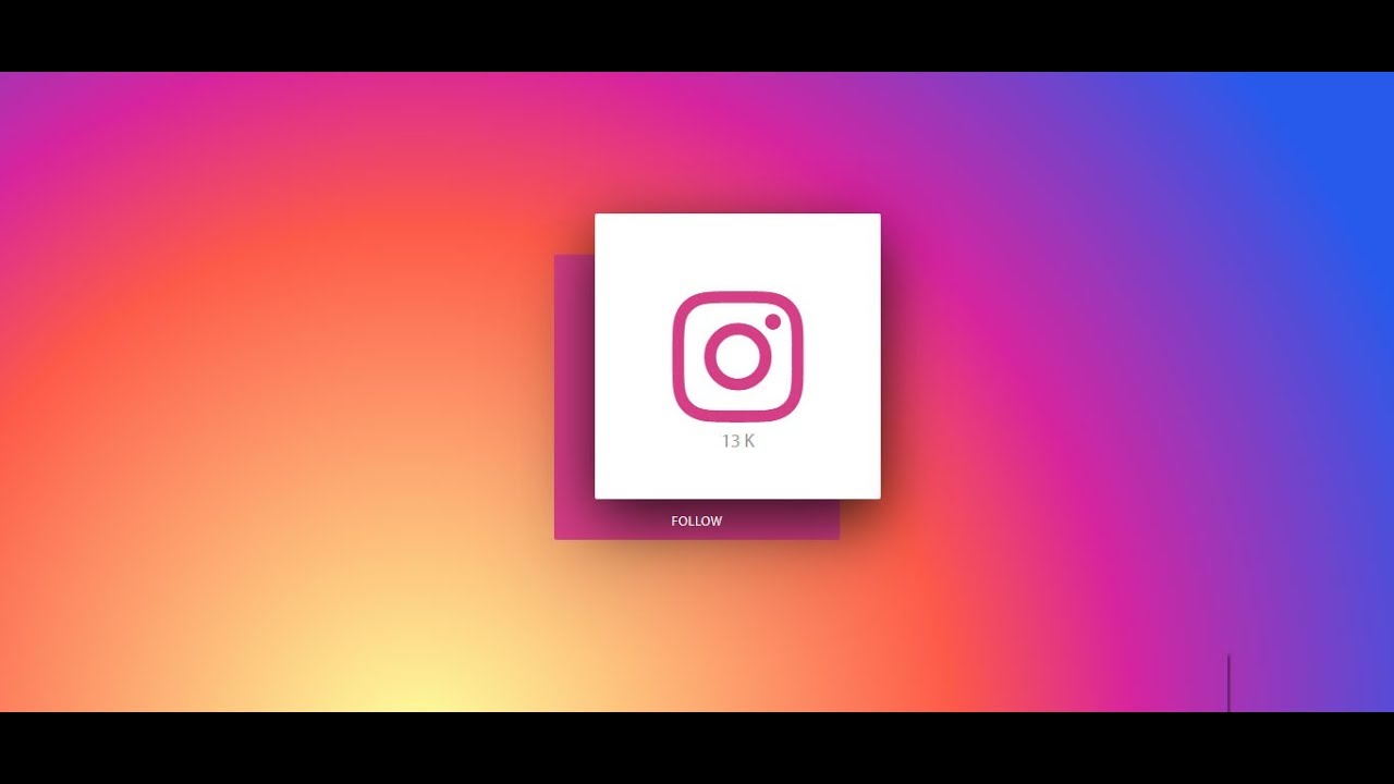 1280x720 Instagram Social Icon With Font Awesome Hover Effect