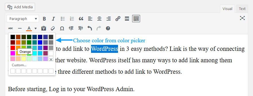 881x336 How To Change Font Color And Size In Wordpress