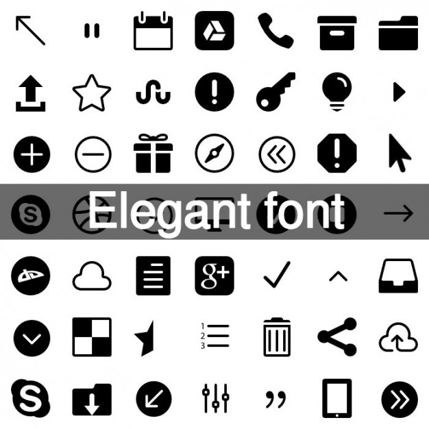 626x626 Elegant Fonts Icon Set Vector Free Download