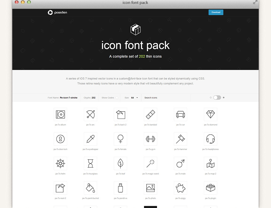 880x675 Stroke Icon Font Set
