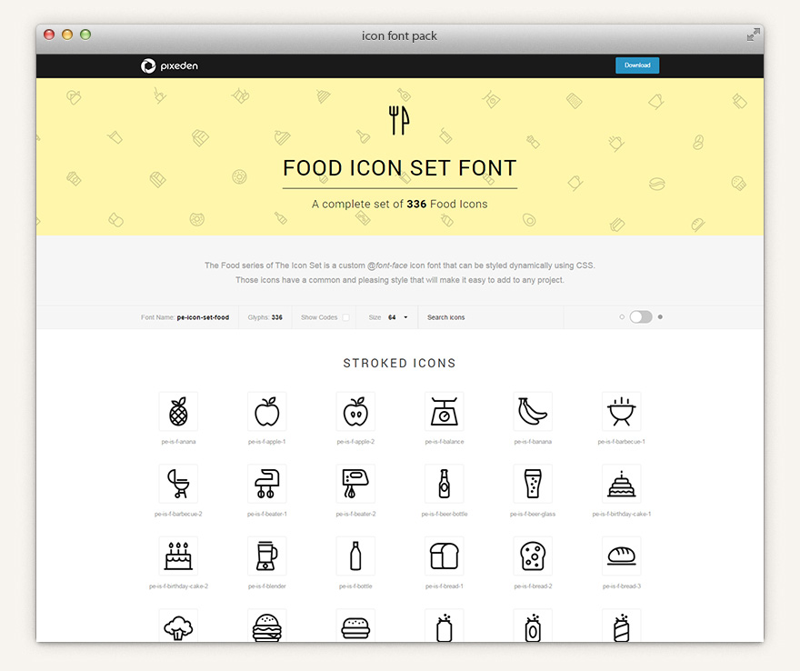 880x738 The Icons Font Set Food Icon Fonts Pixeden