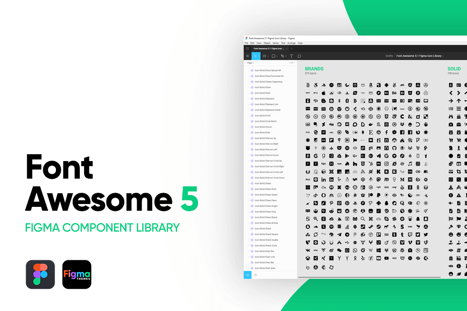 960x639 Figma Font Awesome Icon Component Library