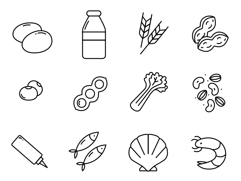 800x600 Food Allergy Icon Set