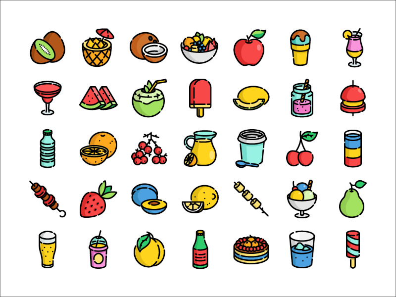 800x600 Summer Food And Drink Icons