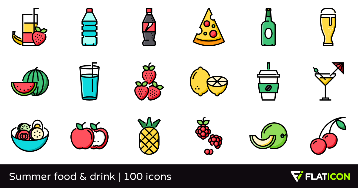 1200x630 Summer Food Drink Free Icons