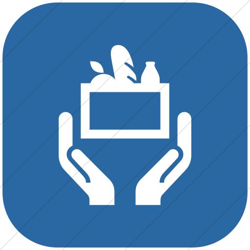 512x512 Iconsetc Flat Rounded Square White On Blue Iconathon Food Bank Icon