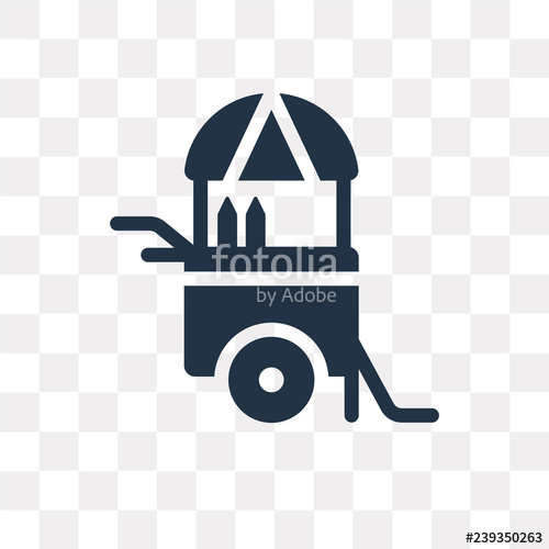 500x500 Food Cart Vector Icon Isolated On Transparent Background, Food