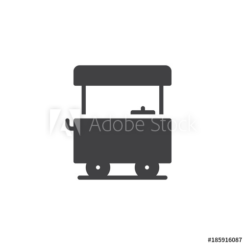 500x500 Street Food Cart Icon Vector, Filled Flat Sign, Solid Pictogram