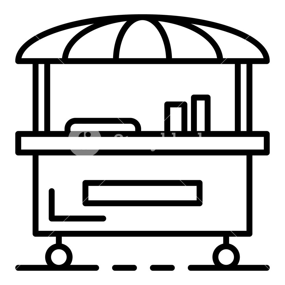 1000x1000 Street Food Cart Icon Outline Street Food Cart Icon For Web