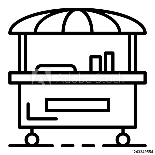 500x500 Street Food Cart Icon Outline Street Food Cart Vector Icon