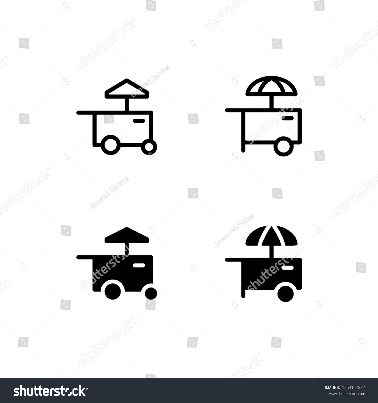 1500x1600 Food Cart Icon Design Food Cart, Stand, Stall, Market, Kiosk